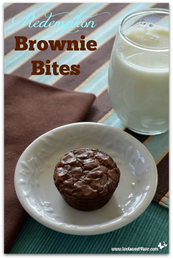 Redemption Brownie Bites and a glass of milk