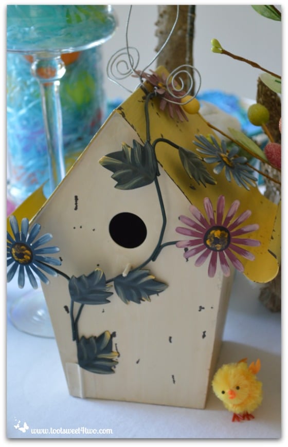 Yellow-roofed birdhouse - Decorating the Table for an Easter Celebration