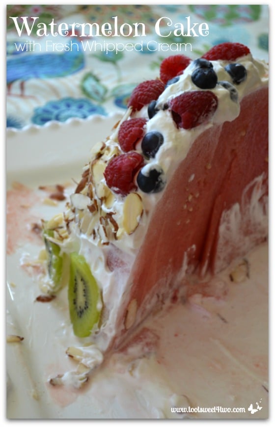 Demolished Watermelon Cake with Fresh Whipped Cream