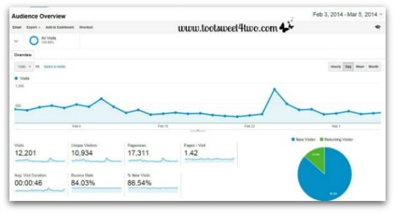 Google Analytics - Analyzing and Understanding the Audience Report - Audience Overview with graph
