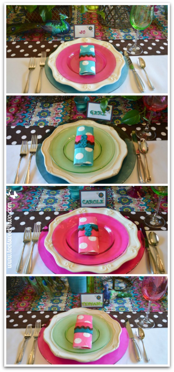 Finished Napkin Rings with Napkins on the table - How to Make Napkin Rings for Paper Napkins