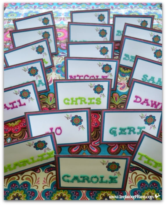 Finished easy party placecards