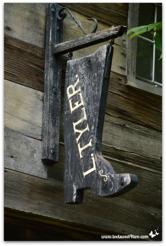 Boot and Shoemaker's Shop sign at Genesee Country Village