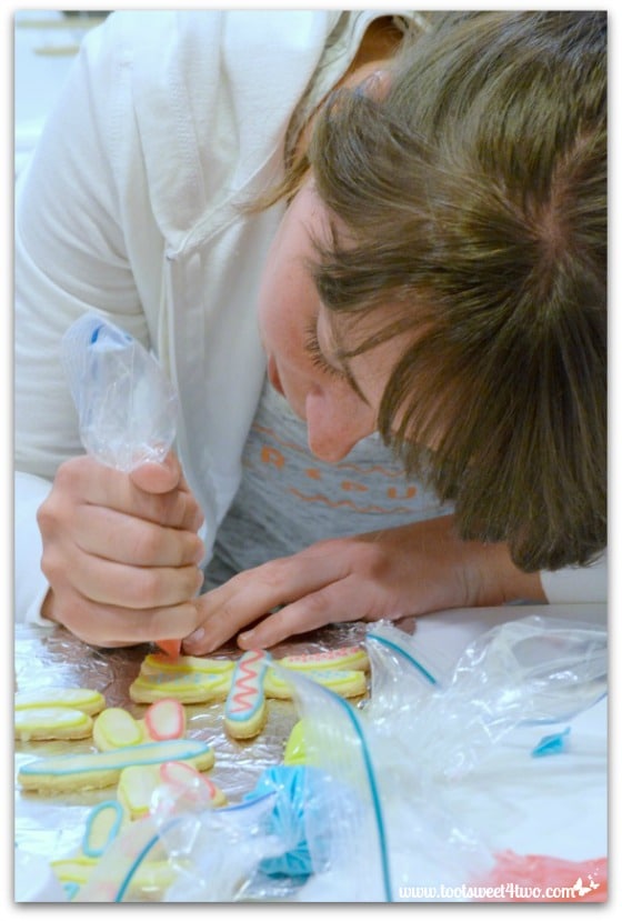 Erin decorating dragonfly cookies - Erin's Iced Sugar Cookie Cutouts