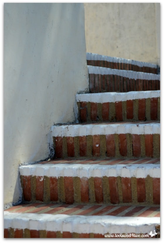 Curved stairs, Serra Museum, Presidio Park, San Diego