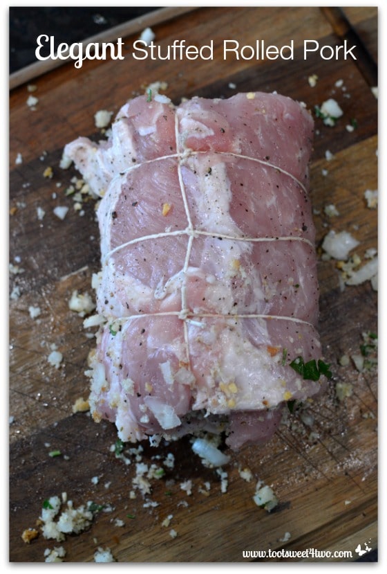 How to tie a stuffed rolled pork