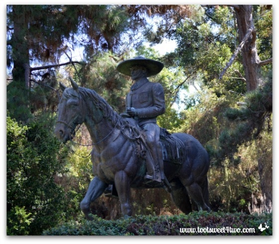 Mexican cowboy on horseback sculpture, Presidio Park, San Diego