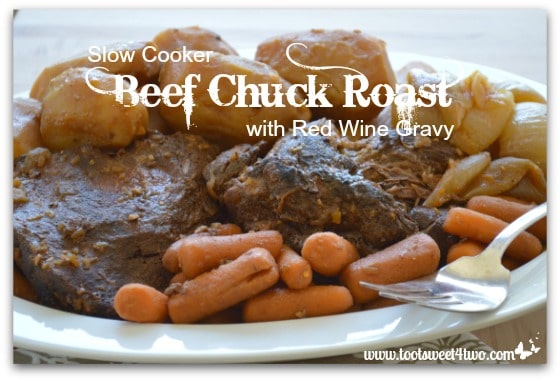 Slow Cooker Beef Chuck Roast with Red Wine Gravy close-up