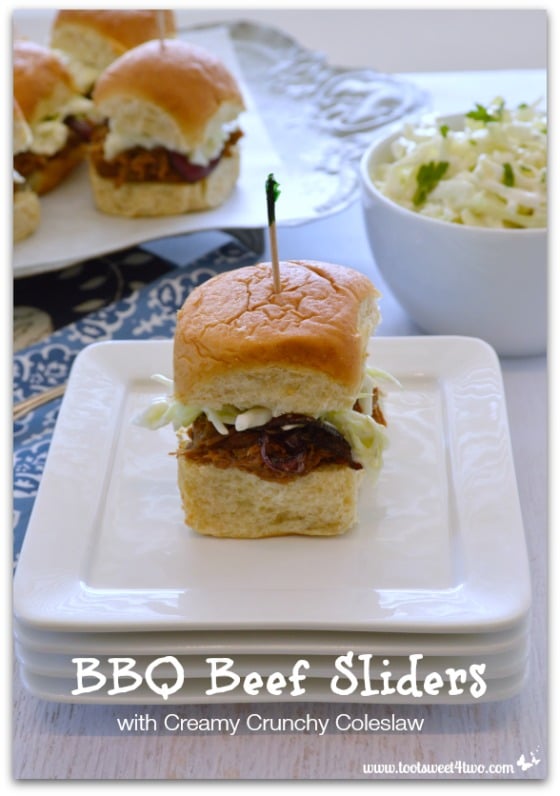 BBQ Beef Sliders with Creamy Crunchy Coleslaw - 21 Great