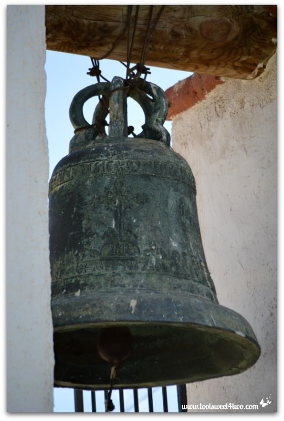 Close-up of bell in Bell Tower at Mission San Antonio de Pala