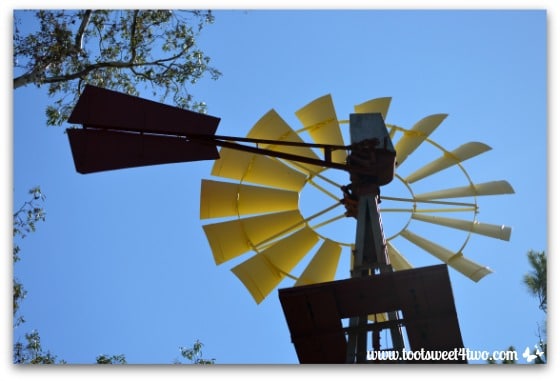 Looking up at windmill - Mission Santa Ysabel