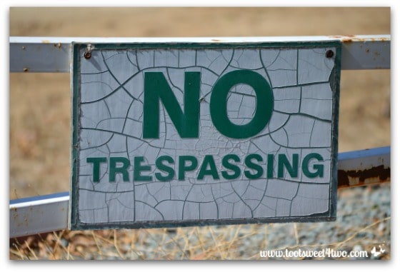 No Trespassing sign - Mission Santa Ysabel