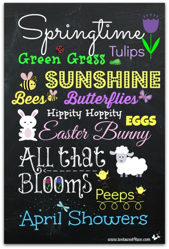Springtime Chalkboard - 10 FREE Spring and Easter Printables