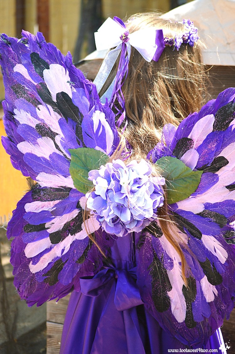 Purple feathered fairy wings
