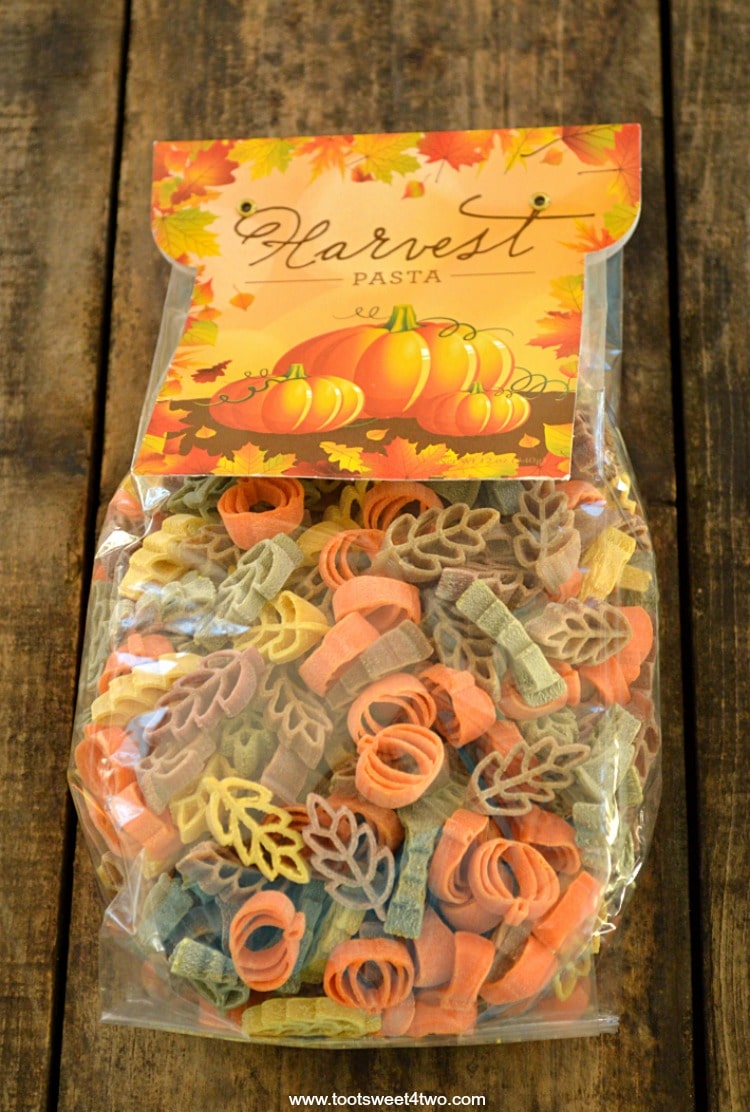 A bag of colorful Harvest Pasta