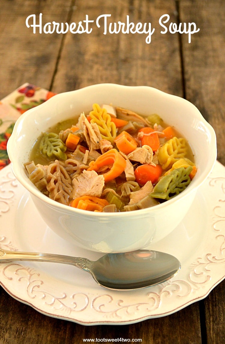 A bowl of Harvest Turkey Soup