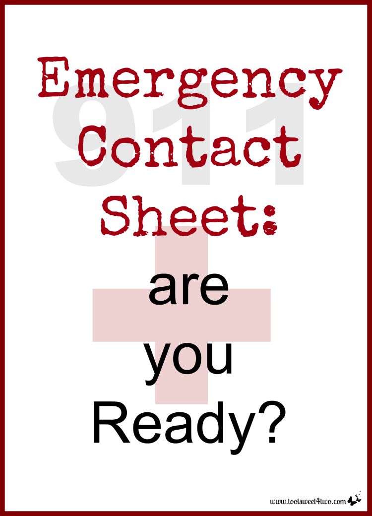 Emergency Contact Sheet are you ready