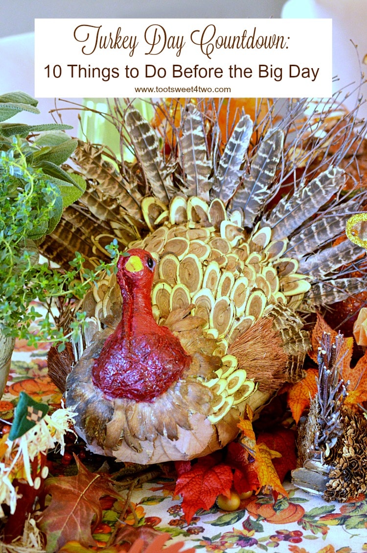 Faux turkey made from wood and feathers