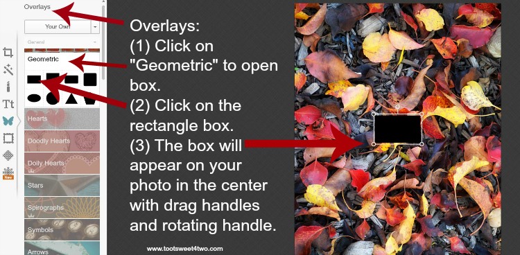 How to add Overlays instructions in PicMonkey - 1