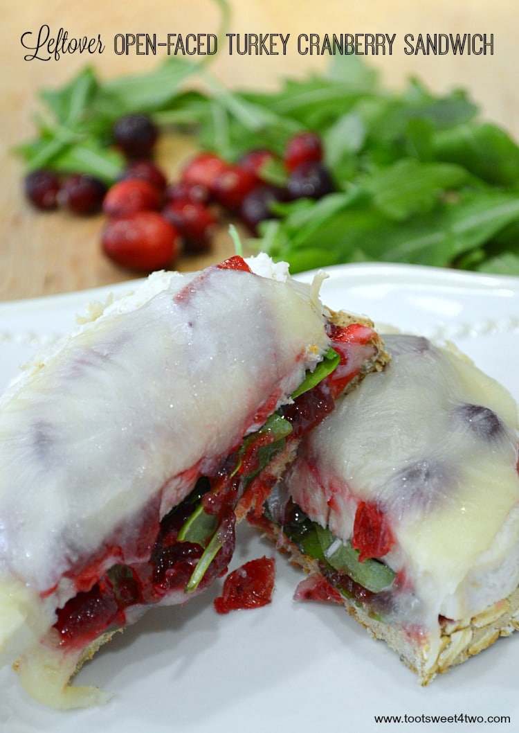 Leftover Open-faced Turkey Cranberry Sandwich - a delicious way to use Thanksgiving leftovers