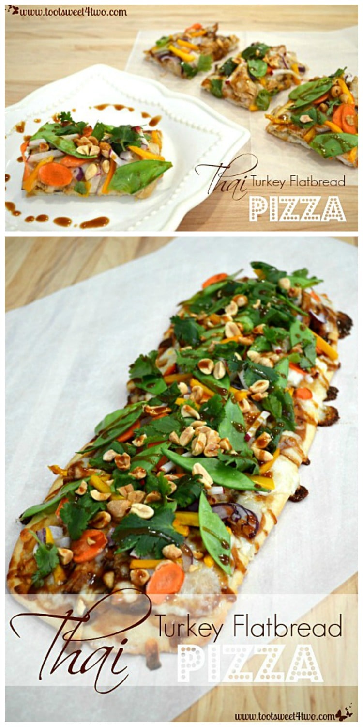 Thai Turkey Flatbread Pizza - a delicious way to use leftover turkey