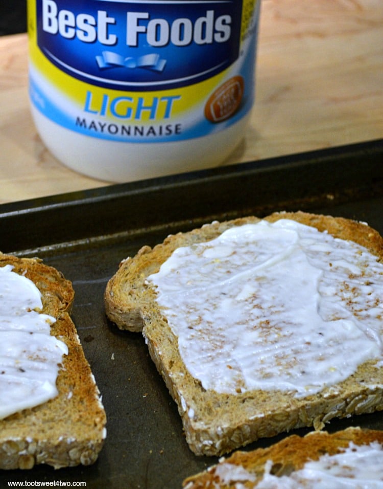Toast with mayonnaise