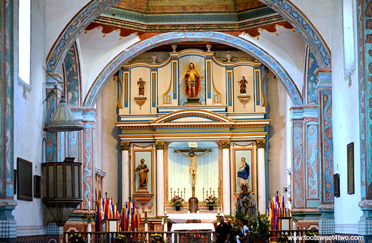 Altar inside Mission San Luis Rey Church