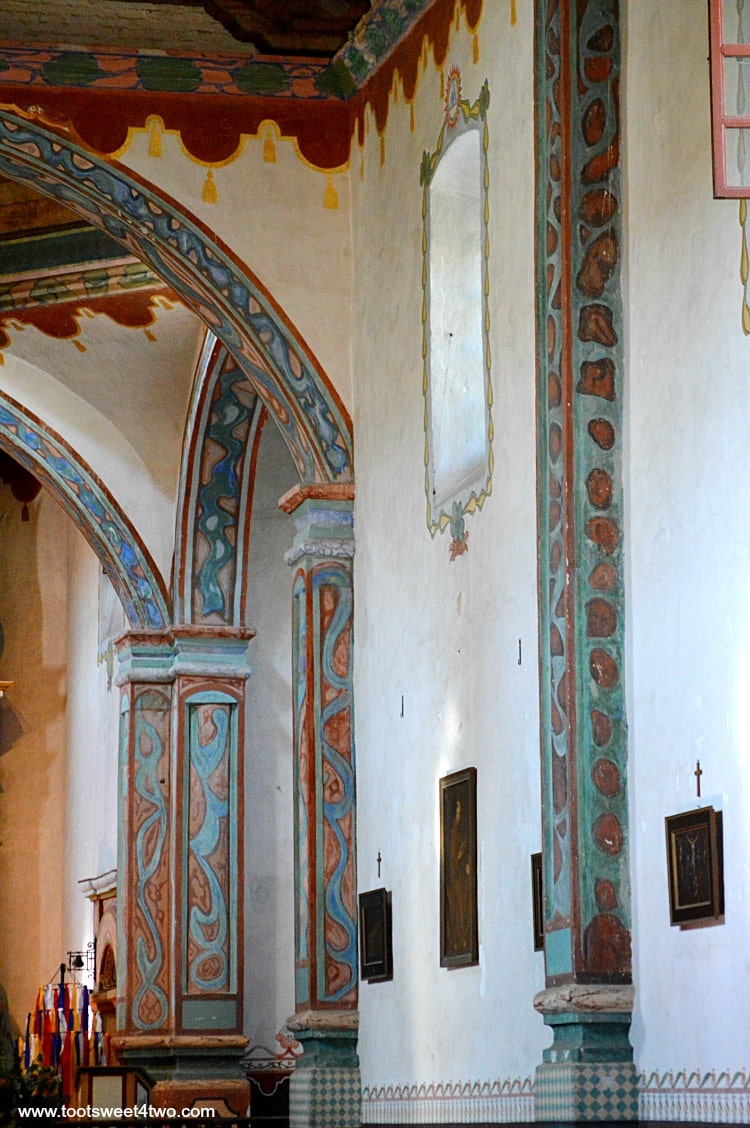Arches inside Mission San Luis Rey Church