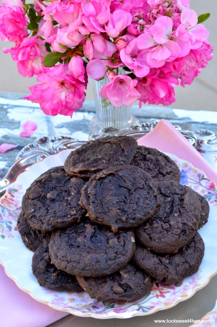 Dreamy Triple Chocolate Cookies - a plate full of deliciousness!