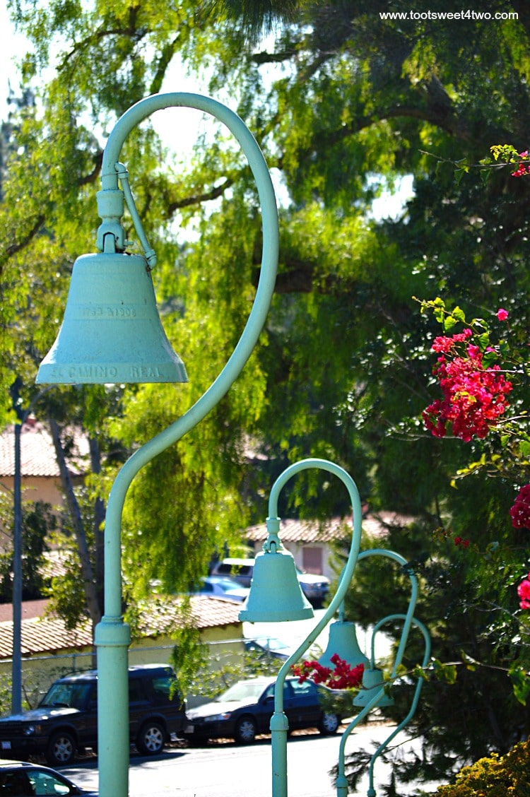 El Camino Real bells at Mission San Diego de Alcala