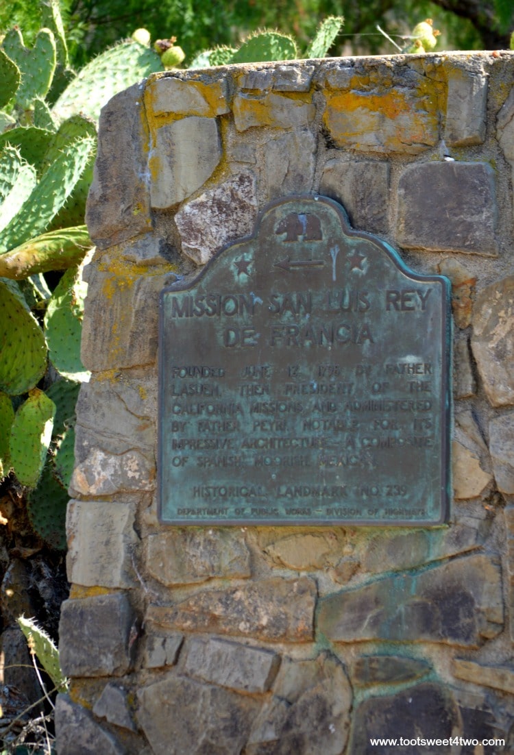 Historical Landmark sign at Mission San Luis Rey
