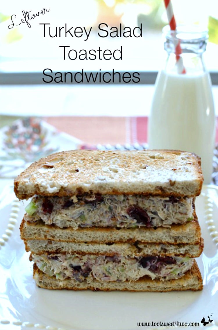 Leftover Turkey Salad Toasted Sandwiches - a delicious alternative to a Thanksgiving classic