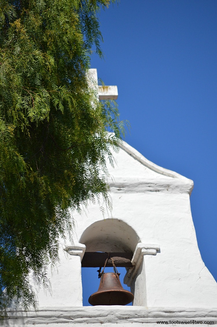 Top of bell tower at Mission San Diego de Alcala