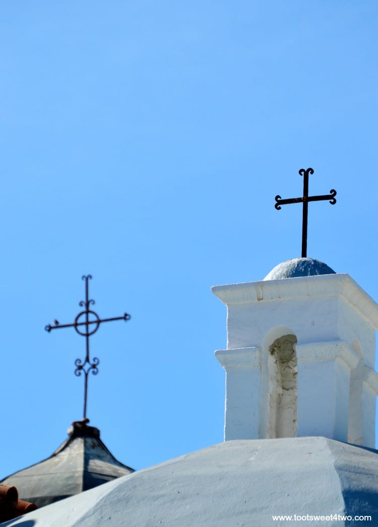 Two crosses atop Mission San Luis Rey de Francia