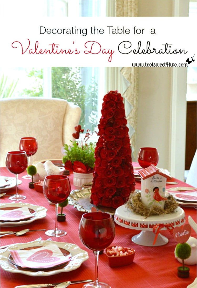 Decorating the Table for a Valentine's Day Celebration tablescape
