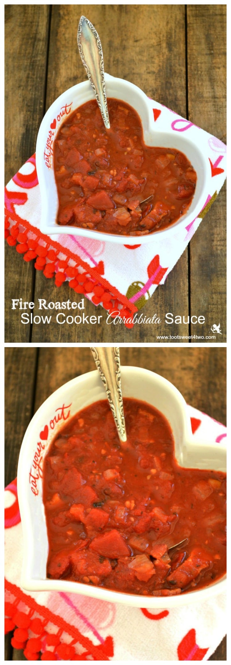 Fire Roasted Slow Cooker Arrabbiata Sauce collage