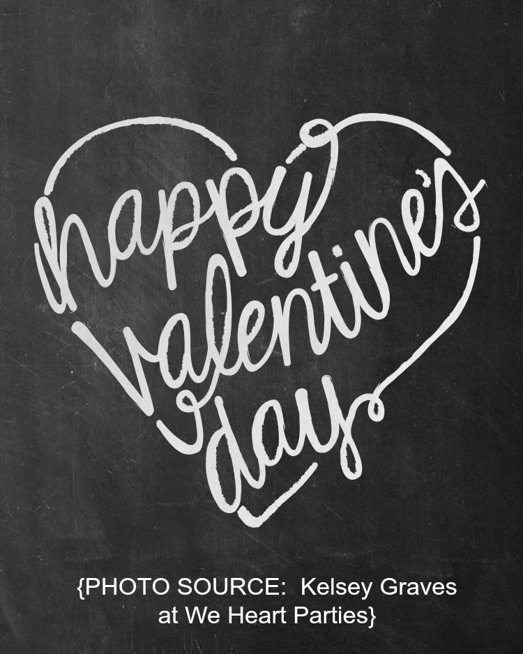 Free Printable Chalkboard Valentine from We Heart Parties