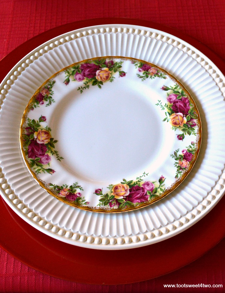 Old Country Roses Dessert Plate - A Valentine's Day Tea Party Tablescape