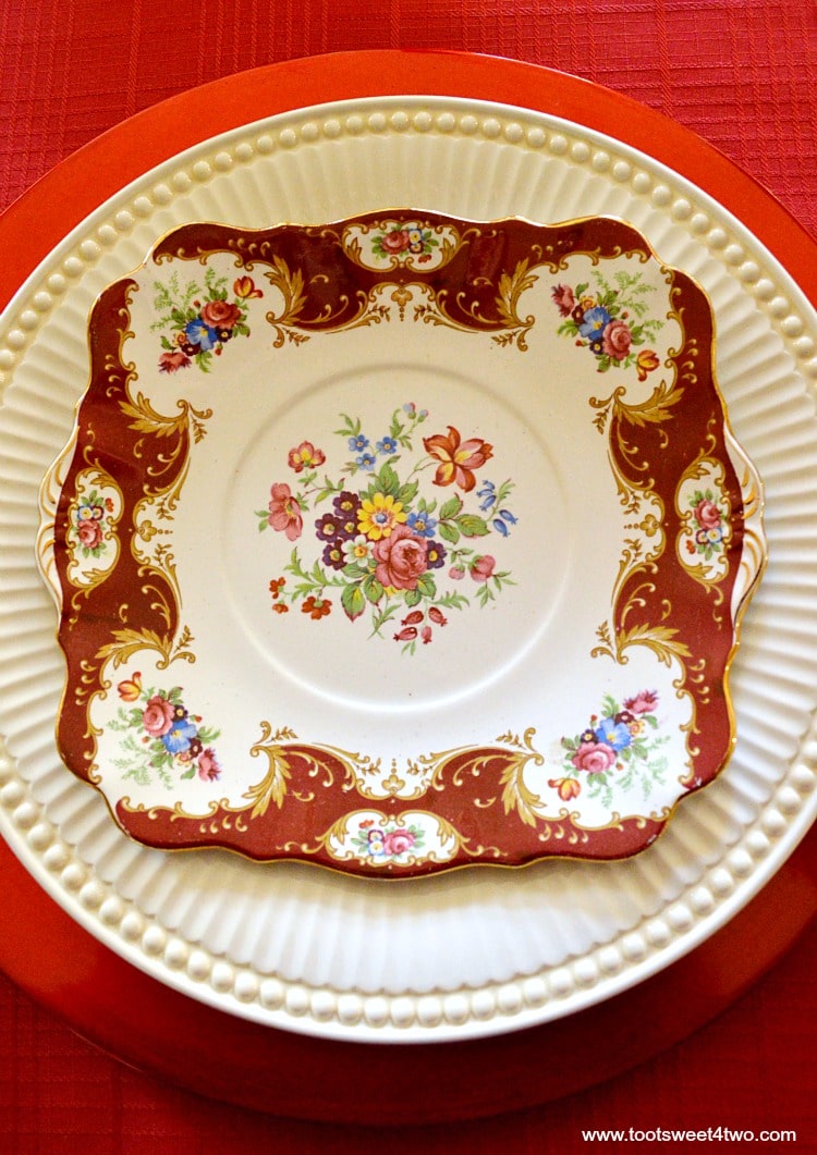 Square Dessert Plate - A Valentine's Day Tea Party Tablescape