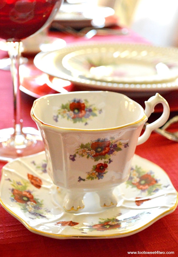 Square Tea Cup - A Valentine's Day Tea Party Tablescape