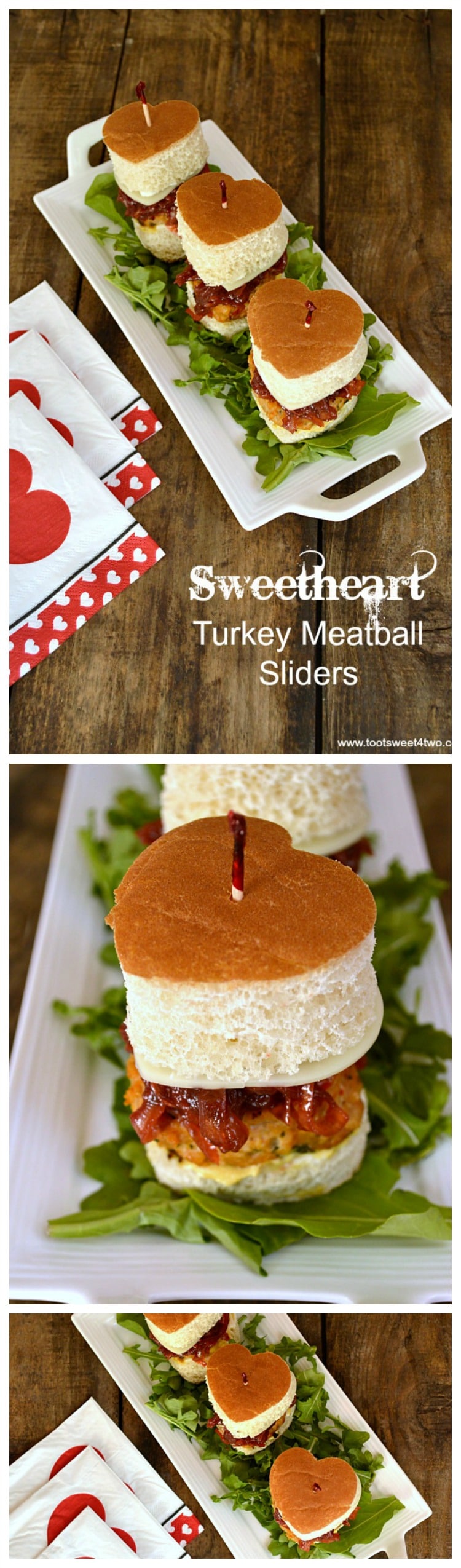 Sweetheart Turkey Meatball Sliders collage