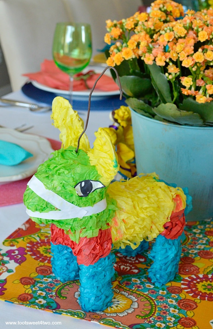Mini Donkey Pinata for Decorating the Table for a Cinco de Mayo Celebration