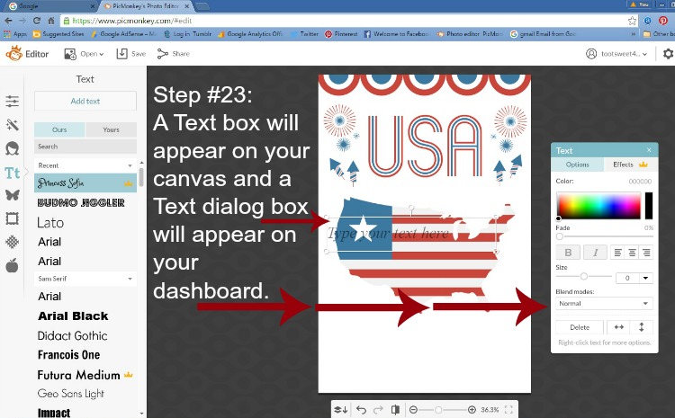 Step 23 - Text Box