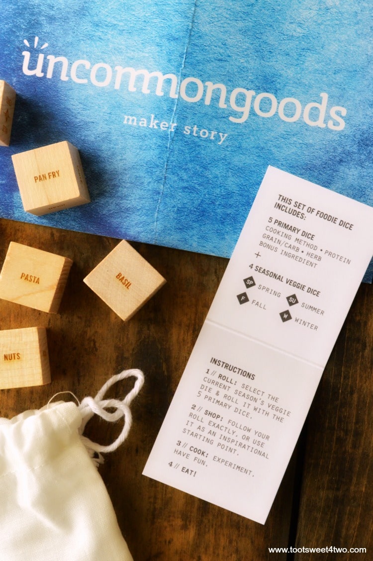 Foodie Dice close-up from Uncommon Goods