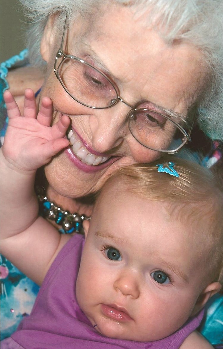 Grandmother and Baby Smiling - a eulogy for an angel
