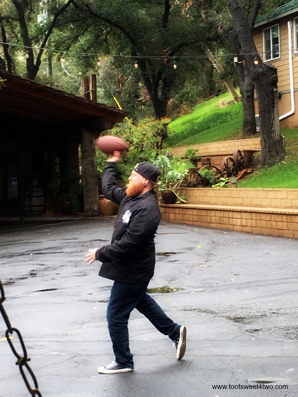 Kyle playing football at The Ranch at Bandy Canyon