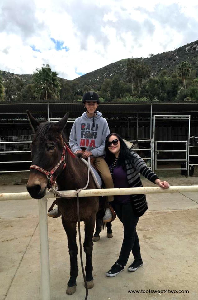 Dylan on horse and Melissa at Bandy Canyon Ranch