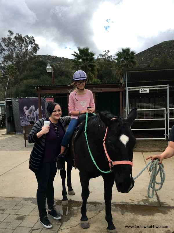 Melissa and Hayden on horse at Bandy Canyon Ranch