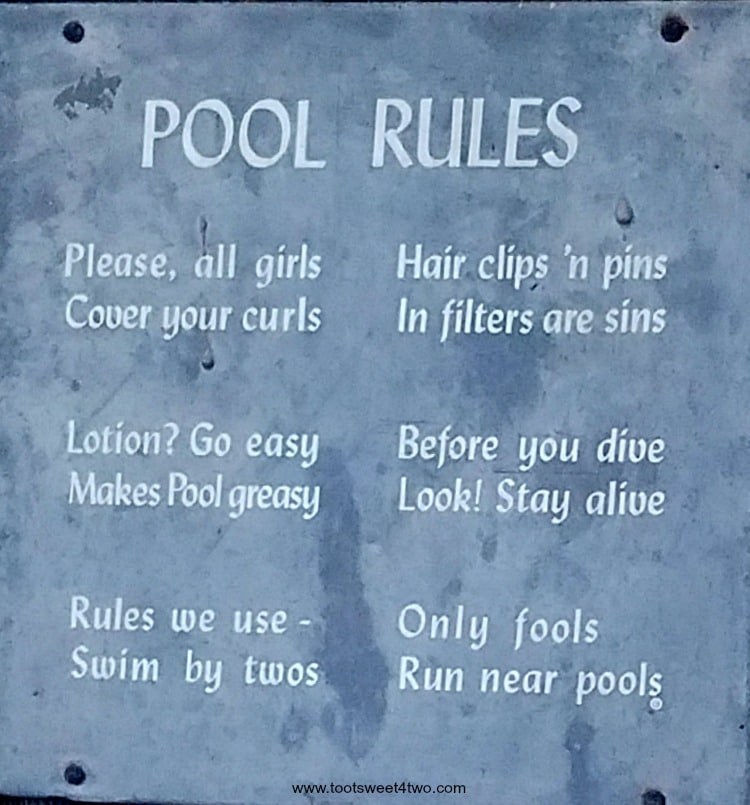 Pool Rules sign at The Ranch at Bandy Canyon