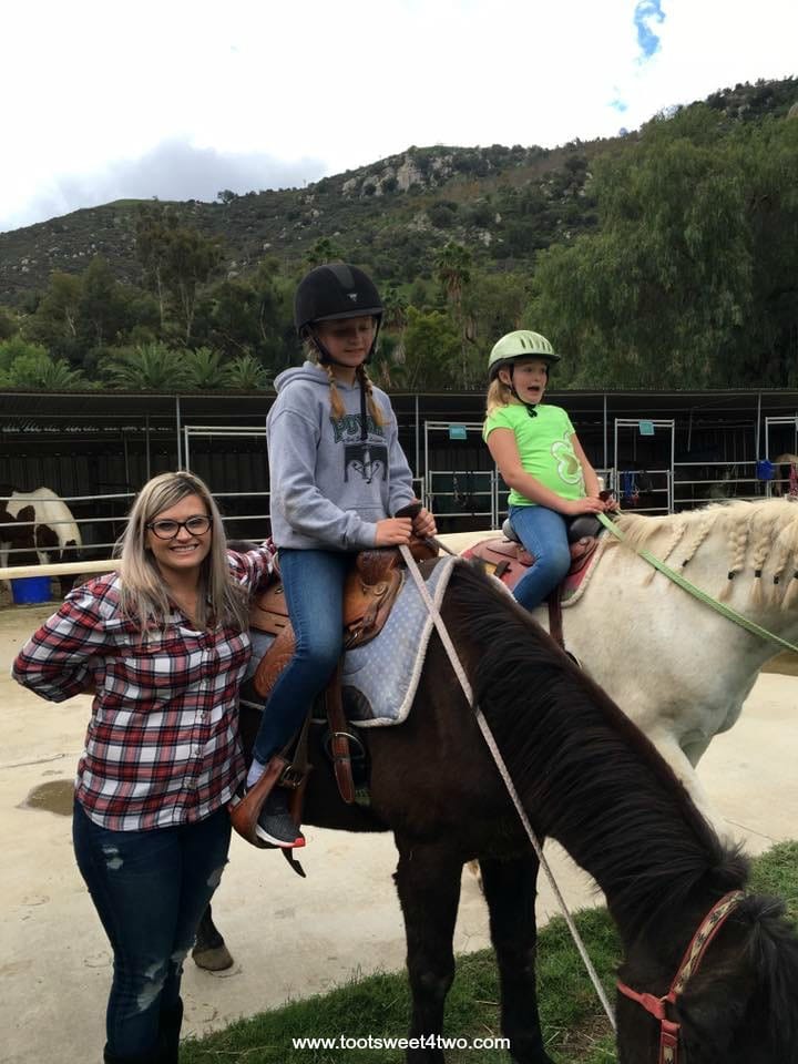 Tiffany and her girls on horses at The Ranch at Bandy Canyon